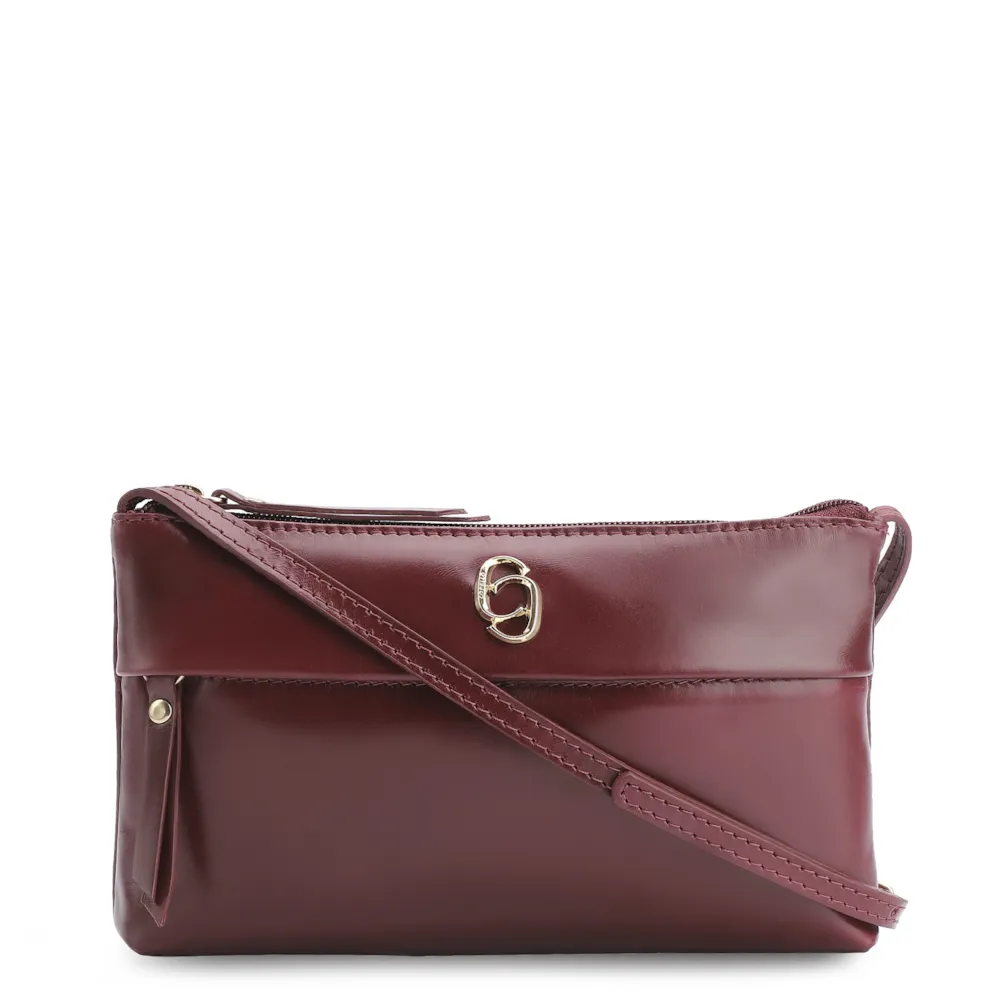 Bolsa Transversal Couro Vinho