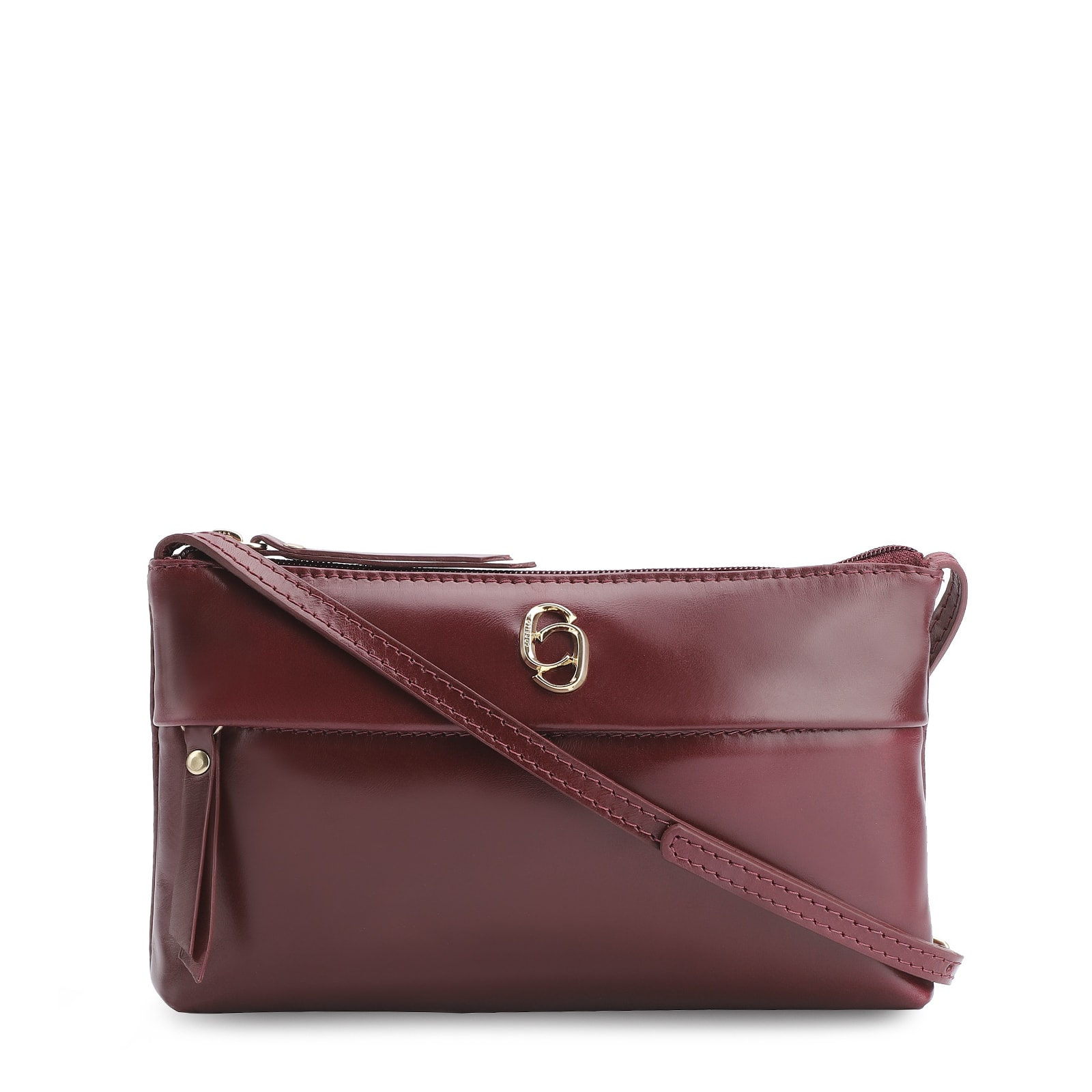 Bolsa Transversal Couro Vinho