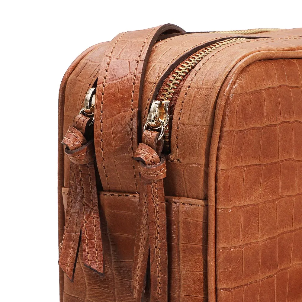 Bolsa Transversal Croco Caramelo - imagem 5