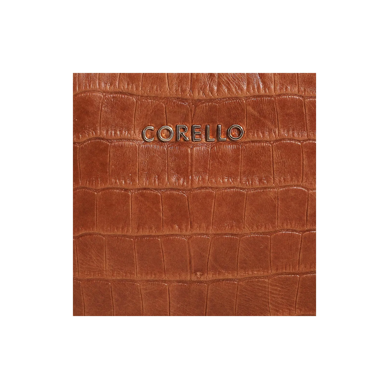 Bolsa Transversal Croco Caramelo