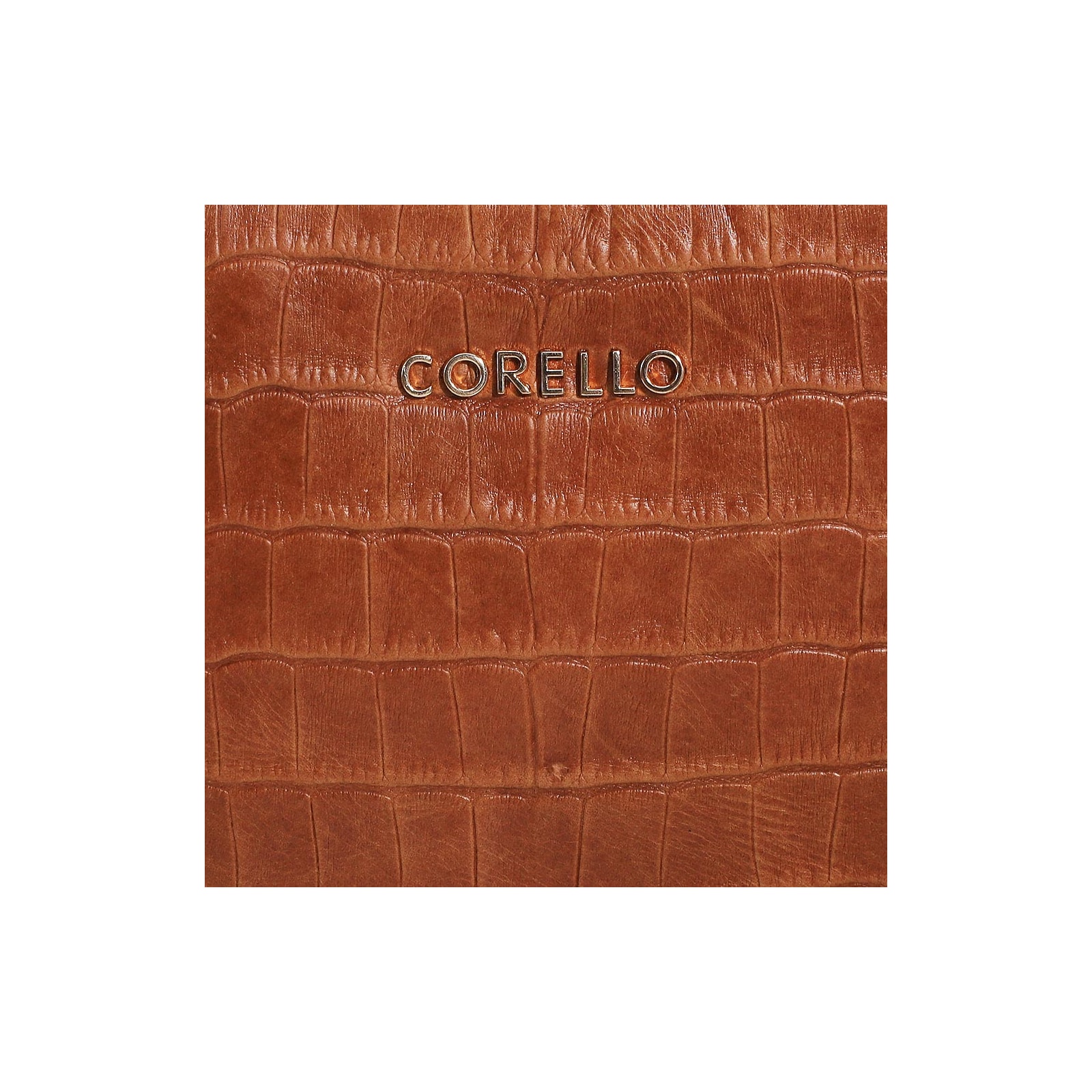 Bolsa Transversal Croco Caramelo