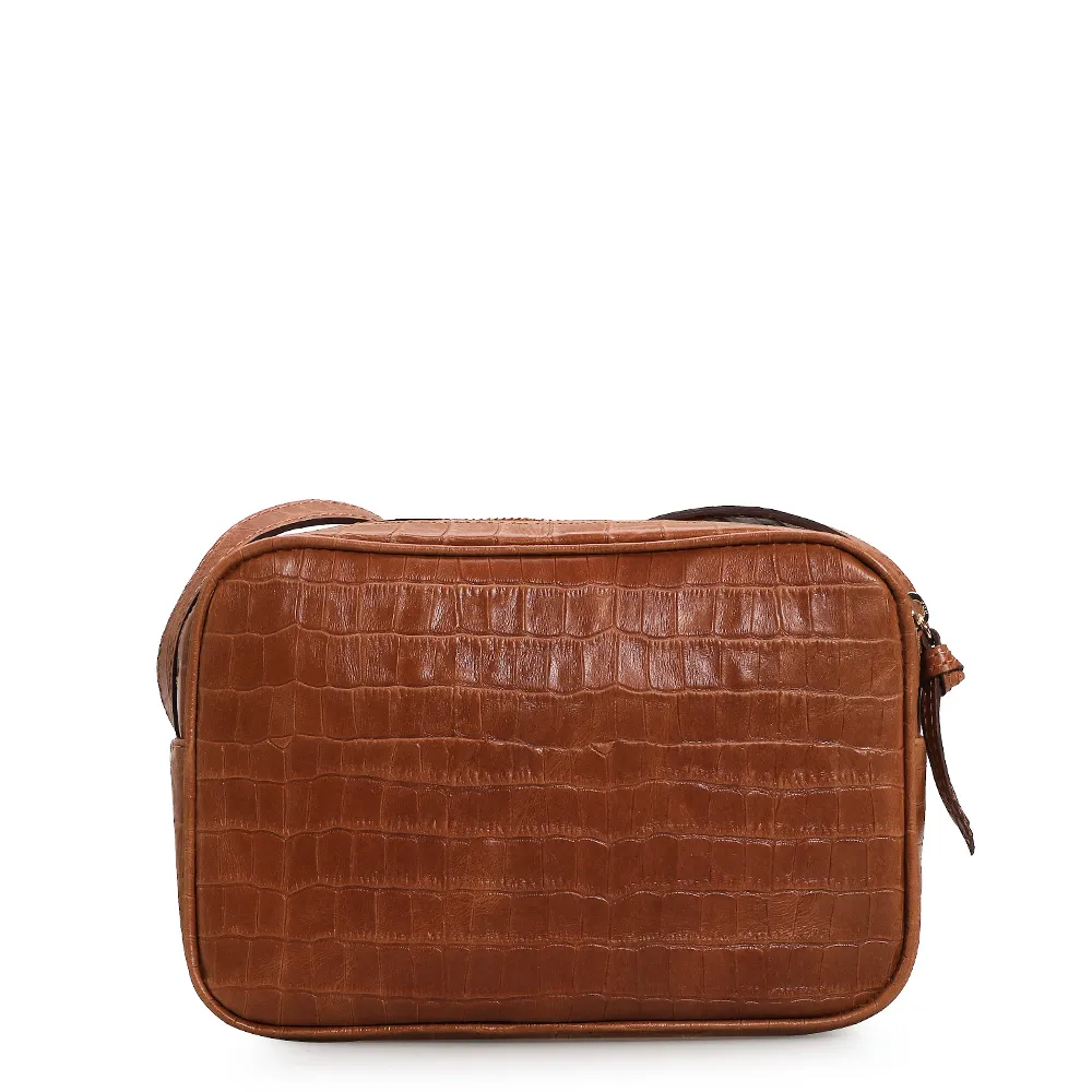 Bolsa Transversal Croco Caramelo - imagem 3
