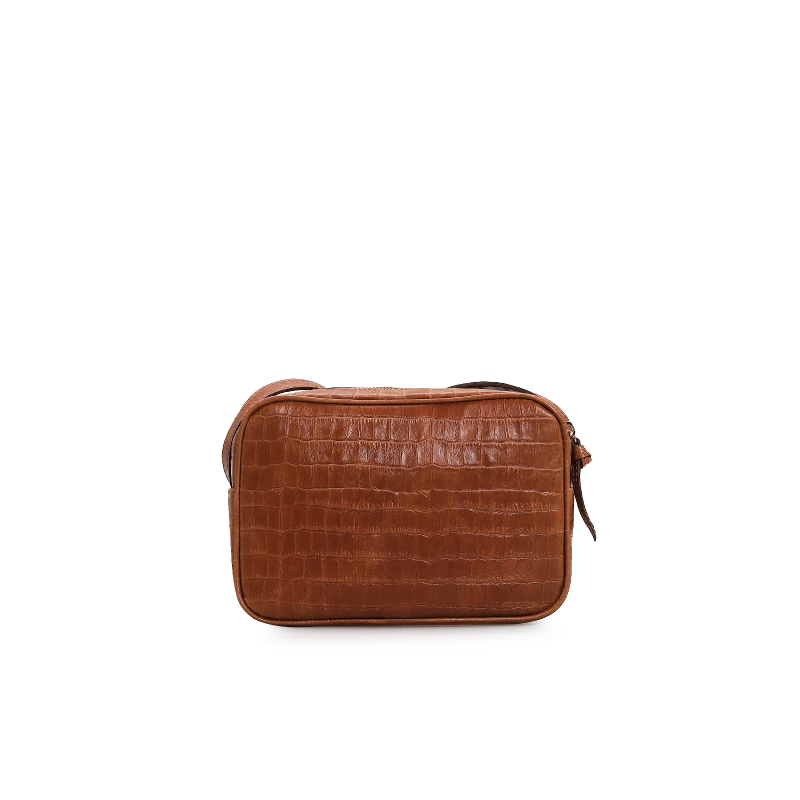 Bolsa Transversal Croco Caramelo