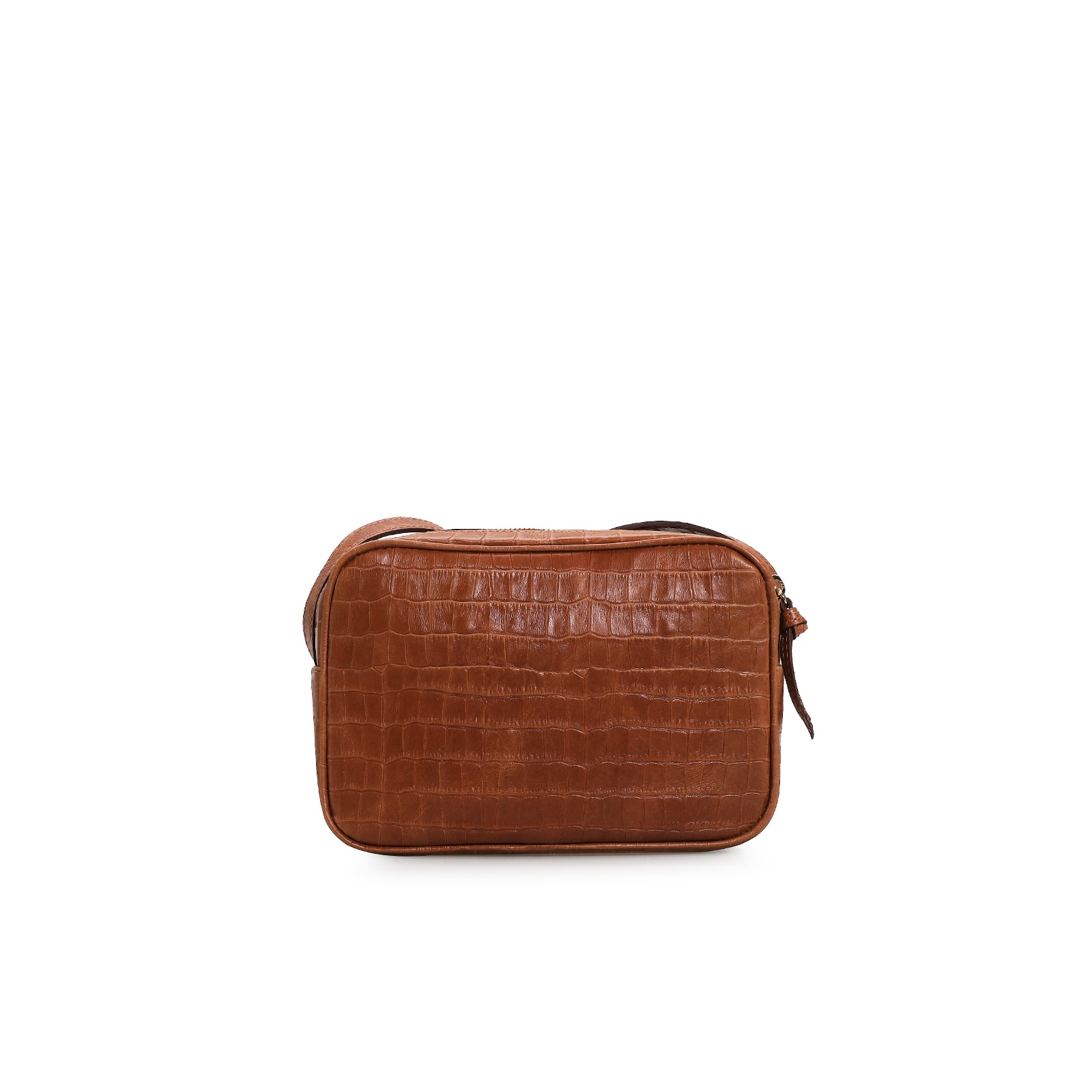 Bolsa Transversal Croco Caramelo
