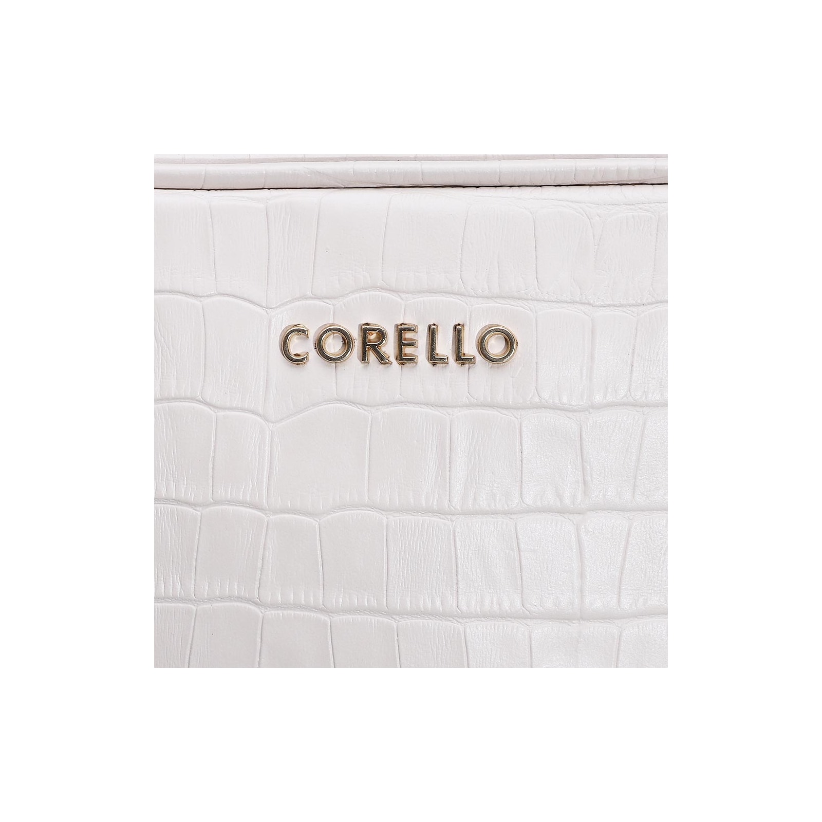 Bolsa Transversal Croco Off White