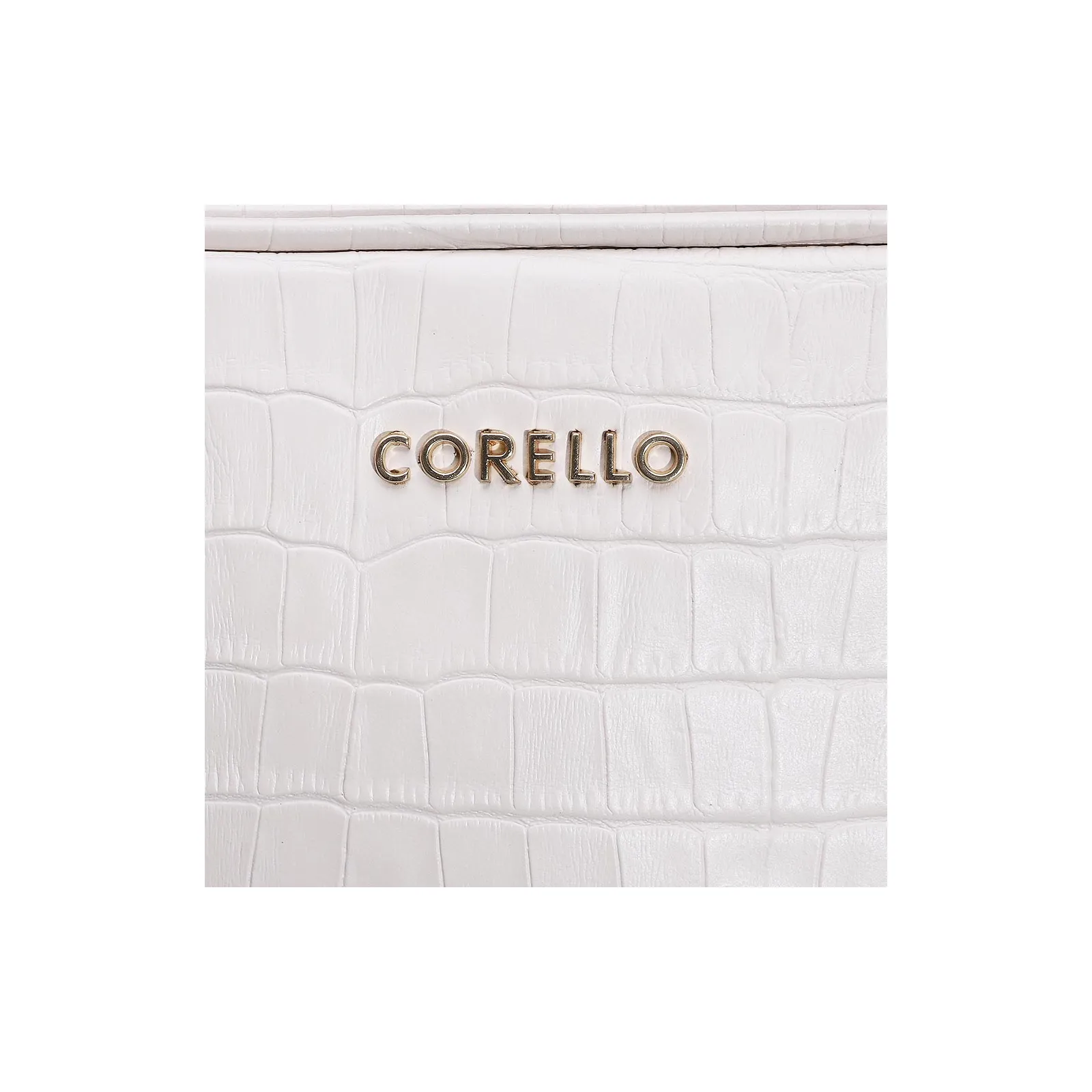 Bolsa Transversal Croco Off White