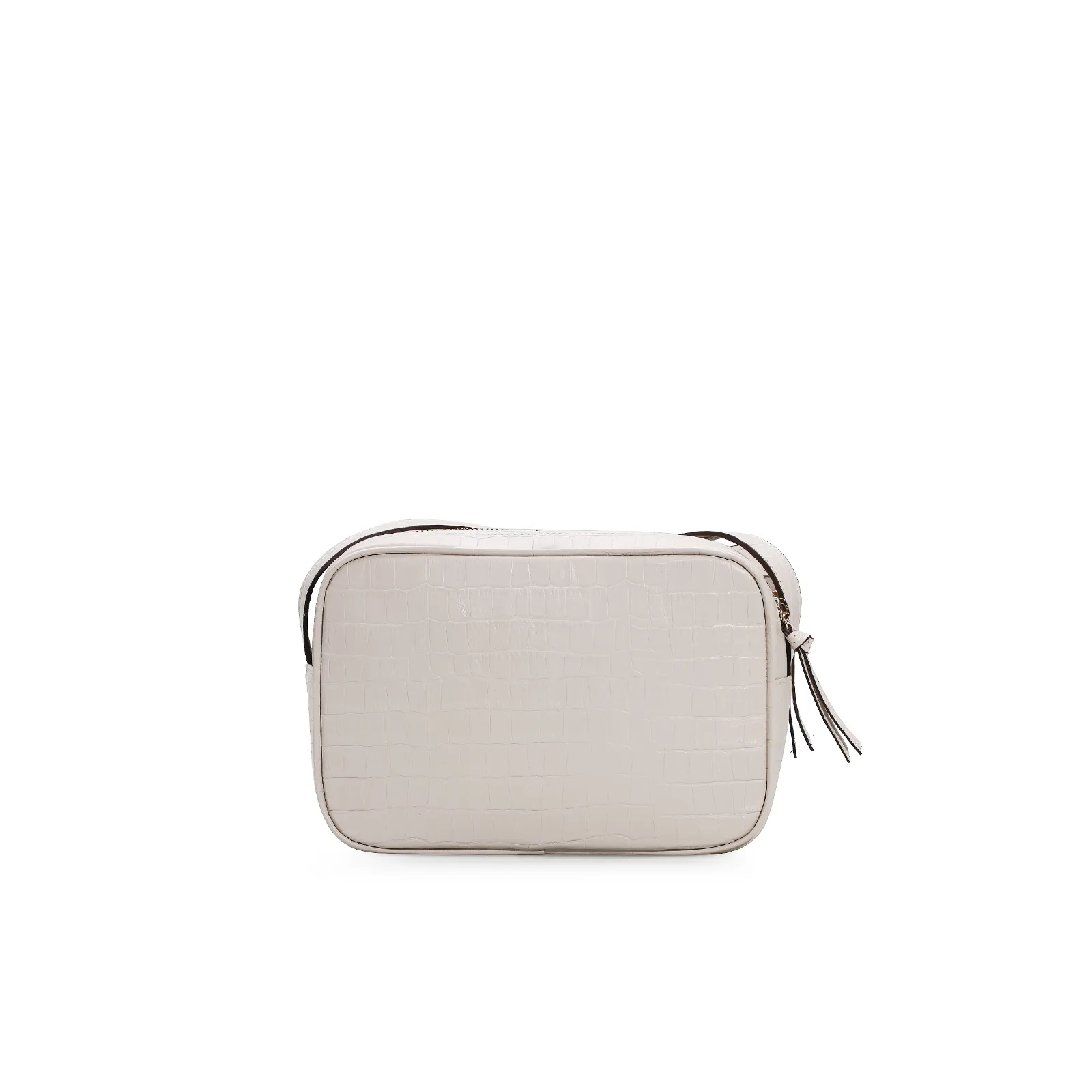 Bolsa Transversal Croco Off White