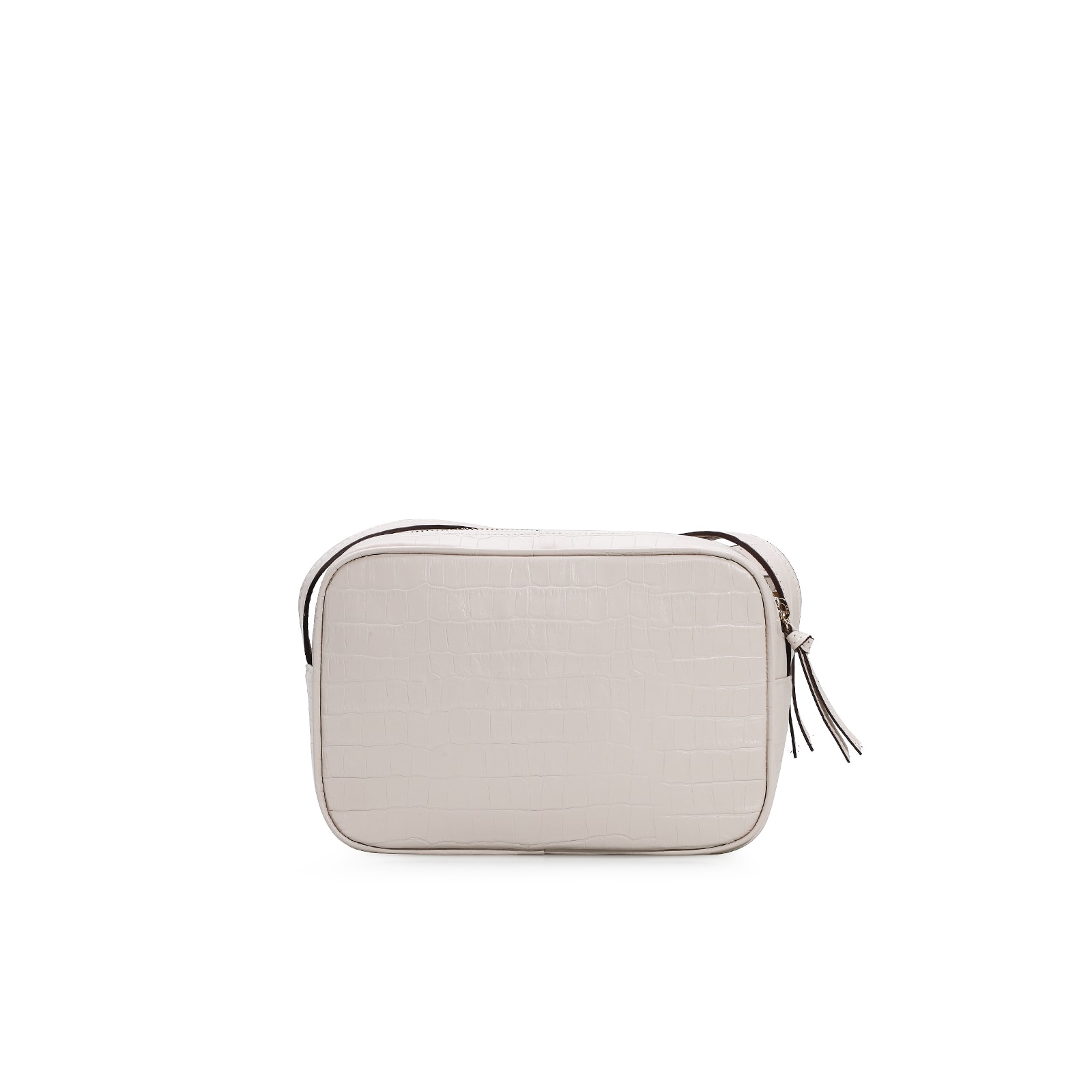 Bolsa Transversal Croco Off White