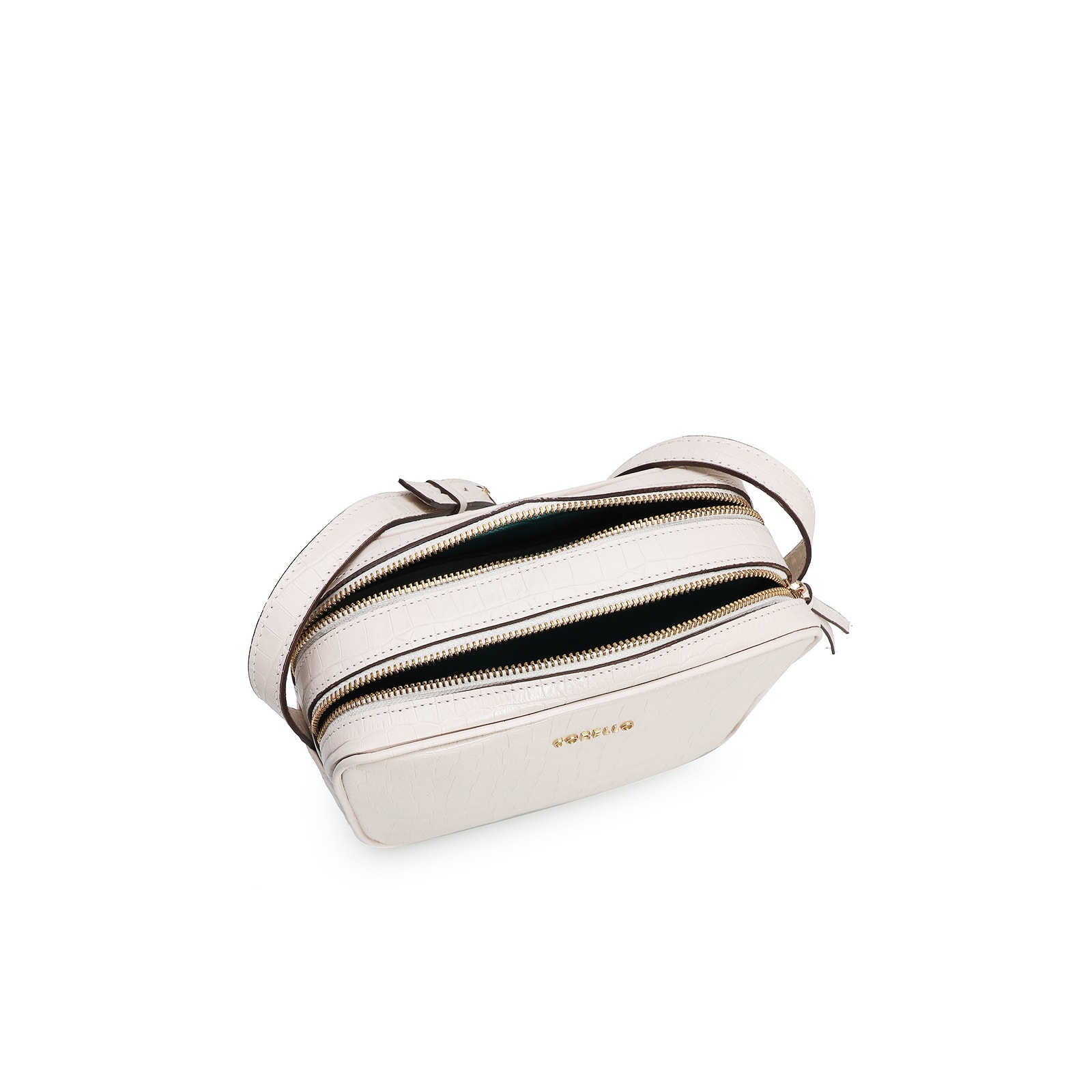 Bolsa Transversal Croco Off White