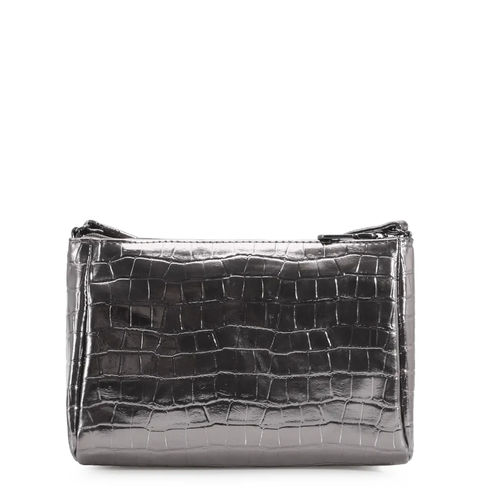 Bolsa Transversal Croco Prata - imagem 4