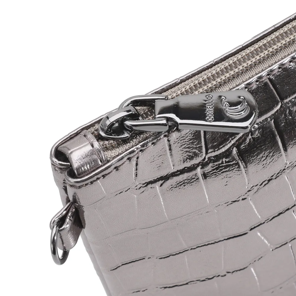 Bolsa Transversal Croco Prata Velho - imagem 6