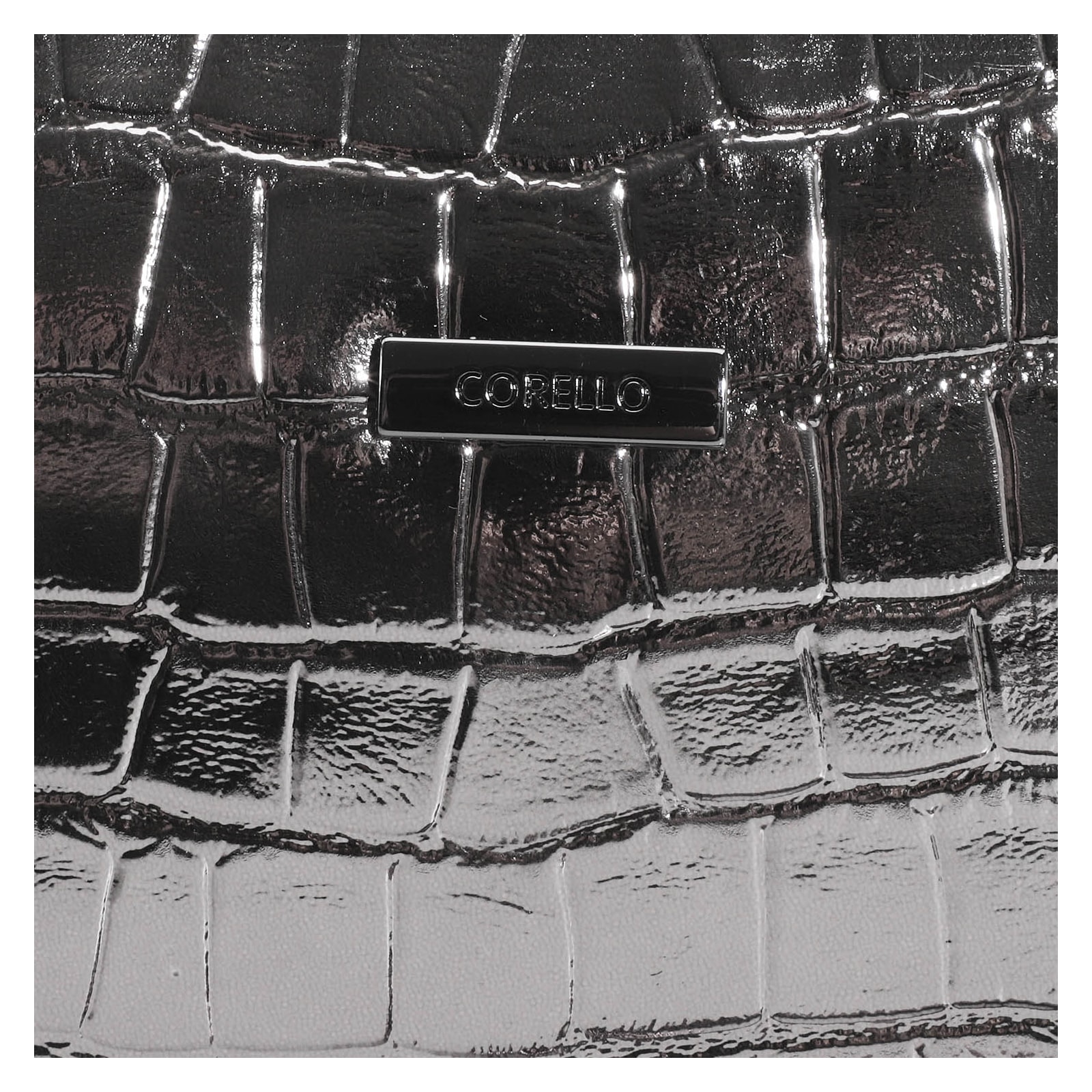 Bolsa Transversal Croco Prata Velho