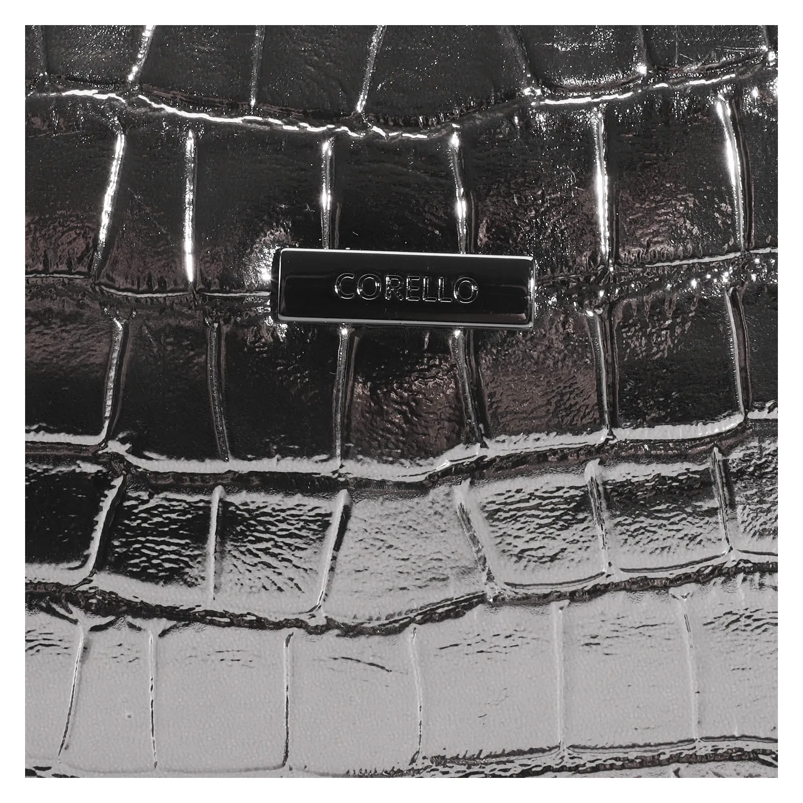 Bolsa Transversal Croco Prata Velho