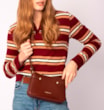 Bolsa Transversal Esfera Couro Marrom - imagem 2
