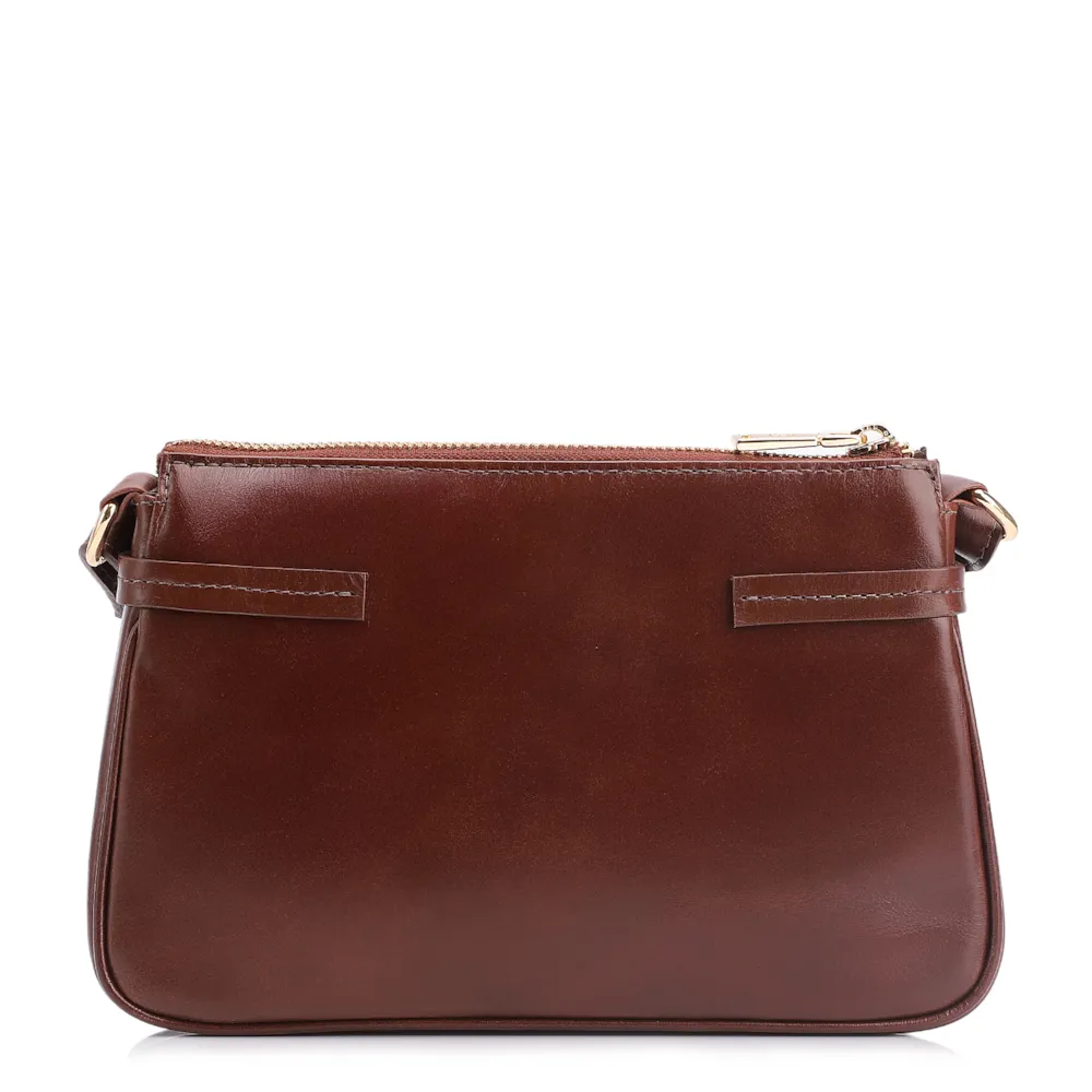 Bolsa Transversal Esfera Couro Marrom - imagem 4