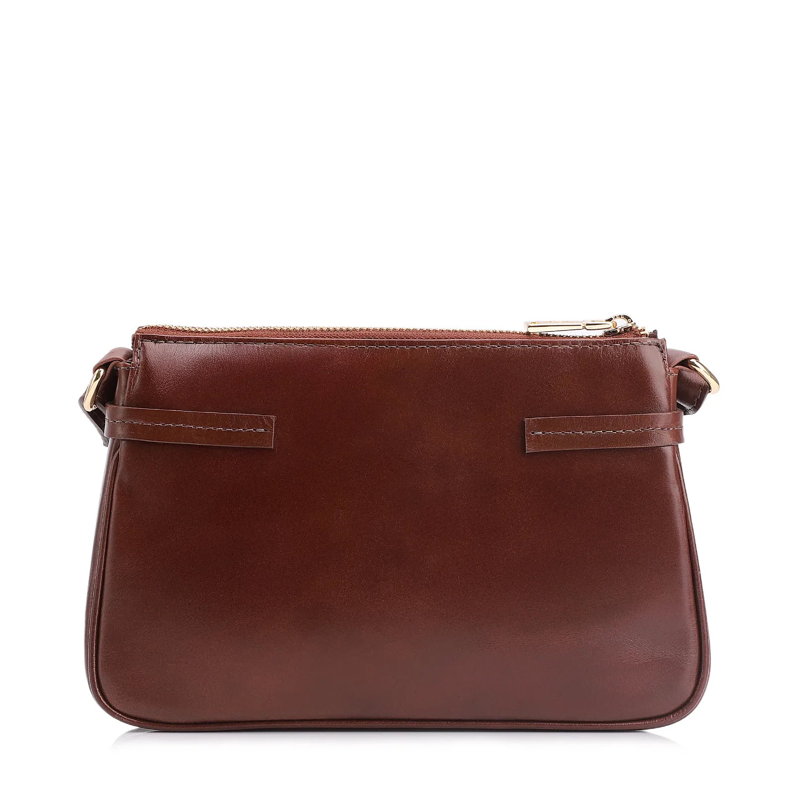 Bolsa Transversal Esfera Couro Marrom