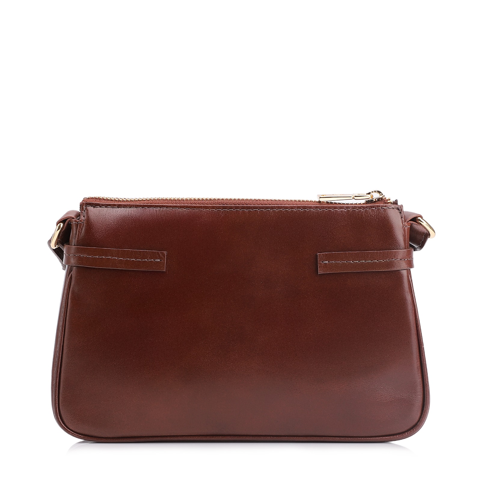 Bolsa Transversal Esfera Couro Marrom