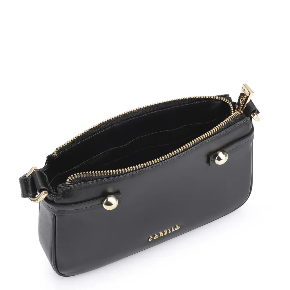 Bolsa Transversal Esfera Couro Preto - imagem 5
