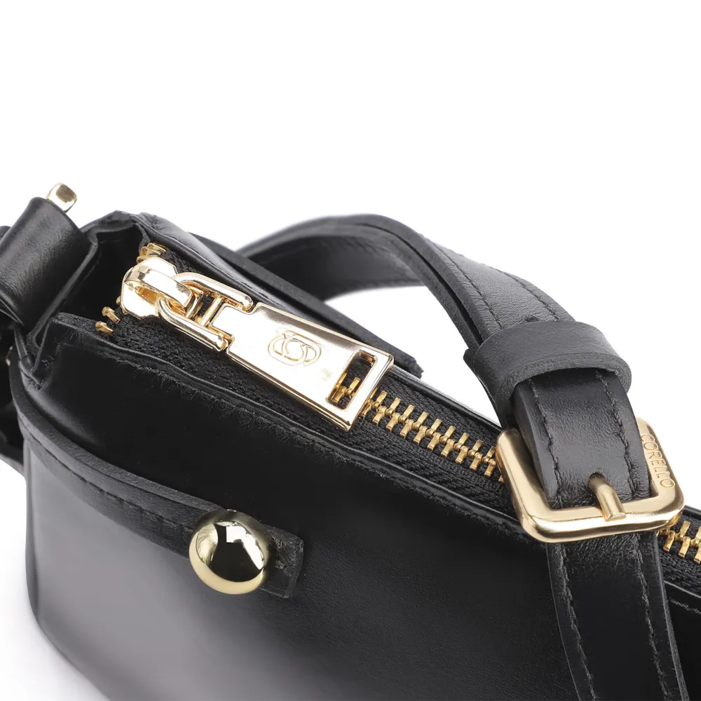 Bolsa Transversal Esfera Couro Preto - imagem 8