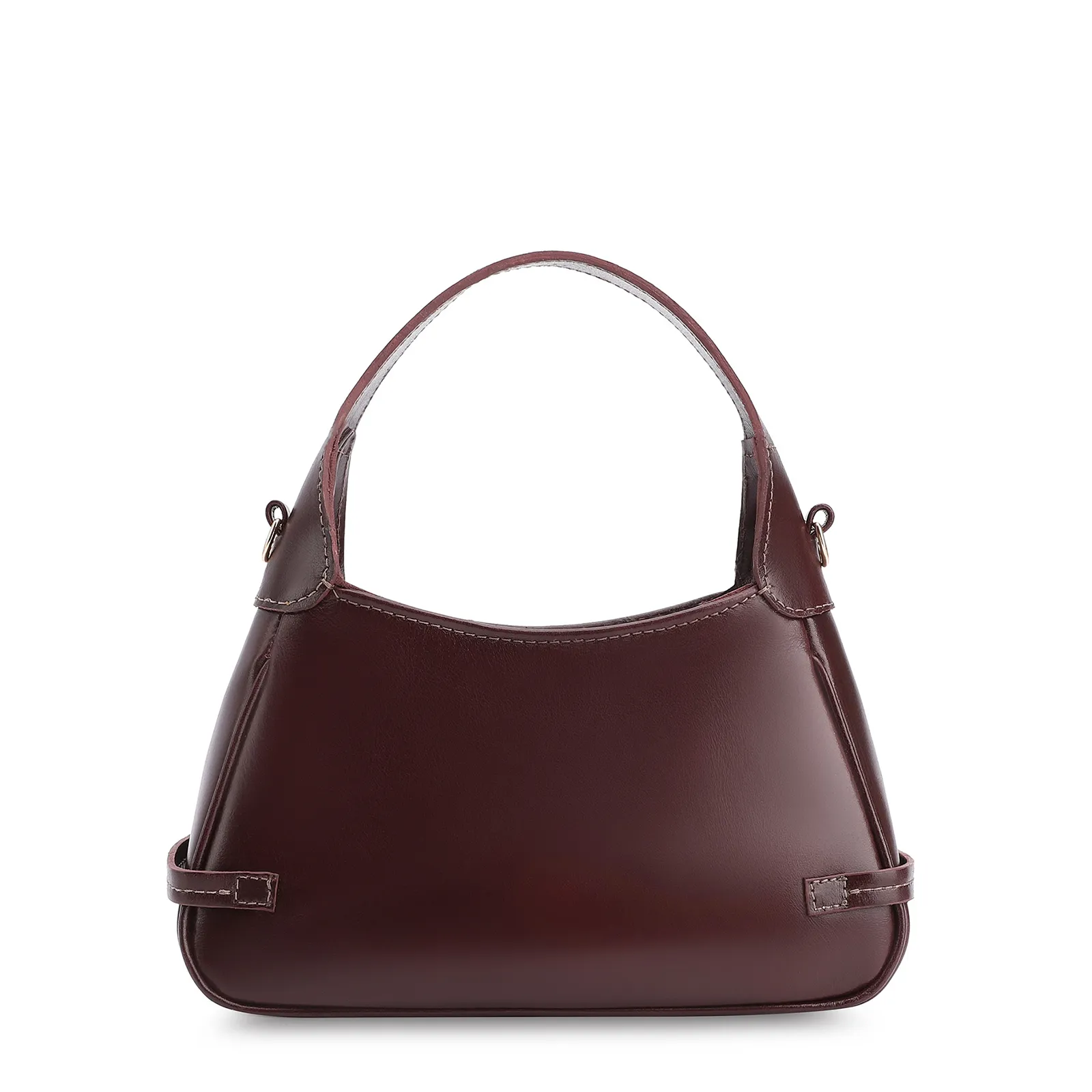 Bolsa Transversal Esfera Couro Vinho Escuro