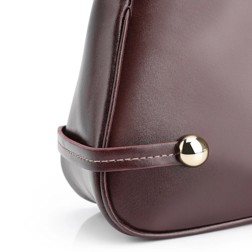 Bolsa Transversal Esfera Couro Vinho Escuro - imagem 6