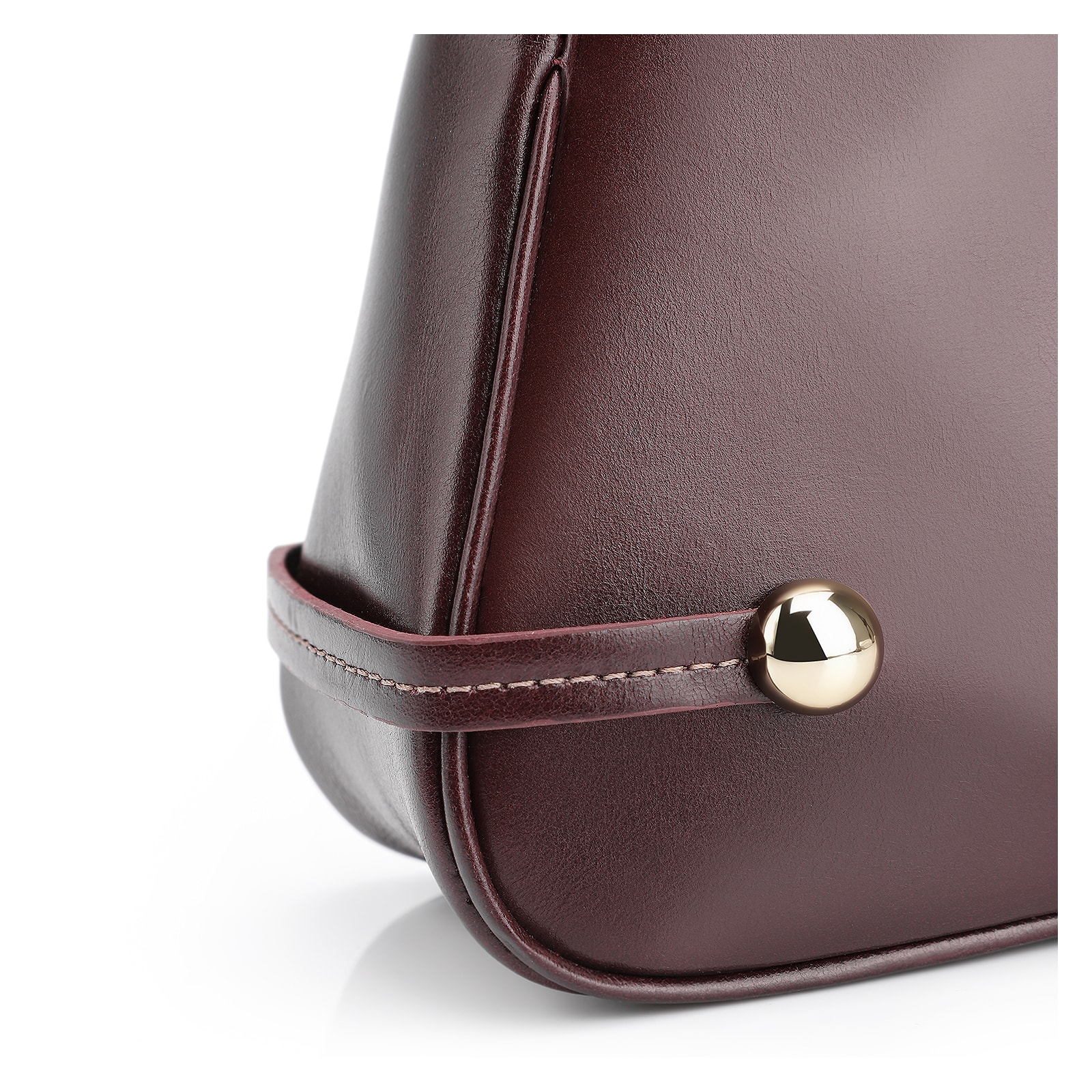 Bolsa Transversal Esfera Couro Vinho Escuro