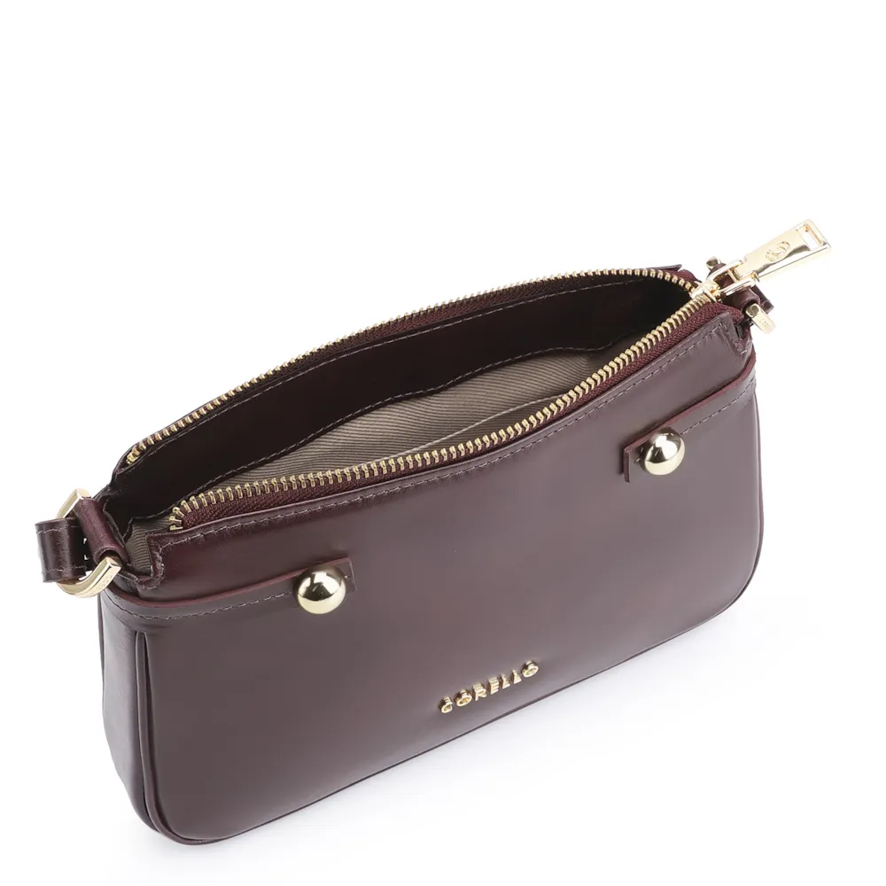Bolsa Transversal Esfera Couro Vinho Escuro - imagem 4