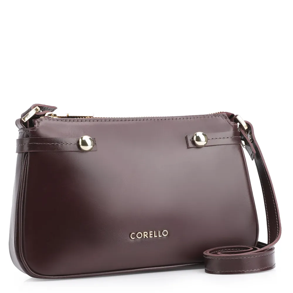 Bolsa Transversal Esfera Couro Vinho Escuro - imagem 2