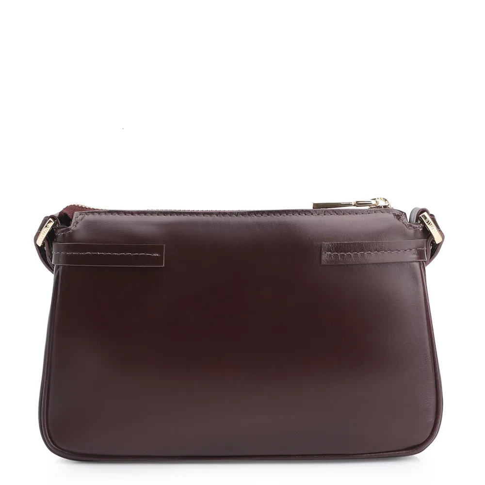 Bolsa Transversal Esfera Couro Vinho Escuro - imagem 3