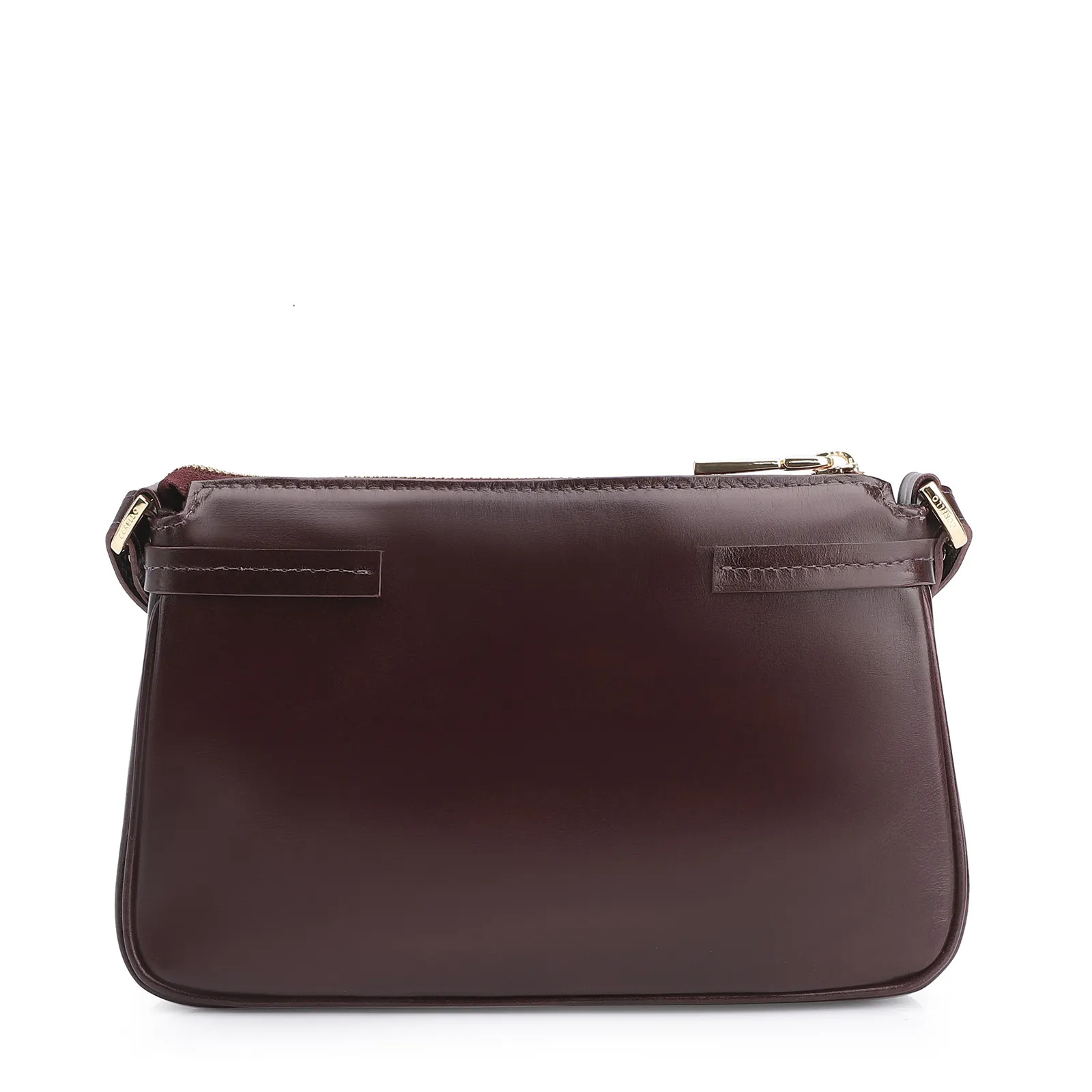 Bolsa Transversal Esfera Couro Vinho Escuro