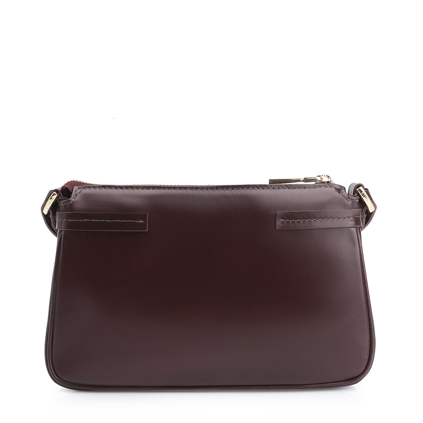Bolsa Transversal Esfera Couro Vinho Escuro