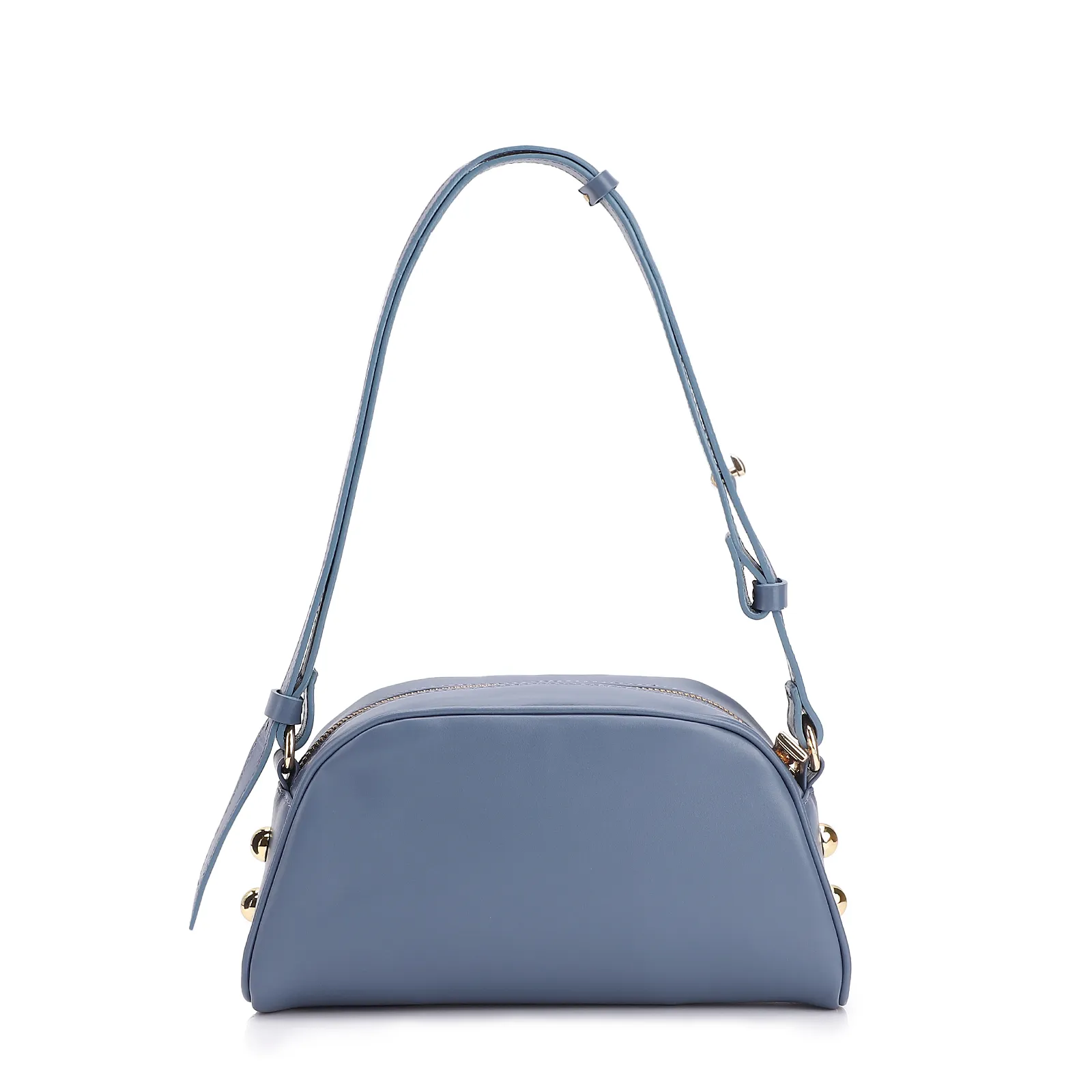 Bolsa Transversal Esferas Couro Azul