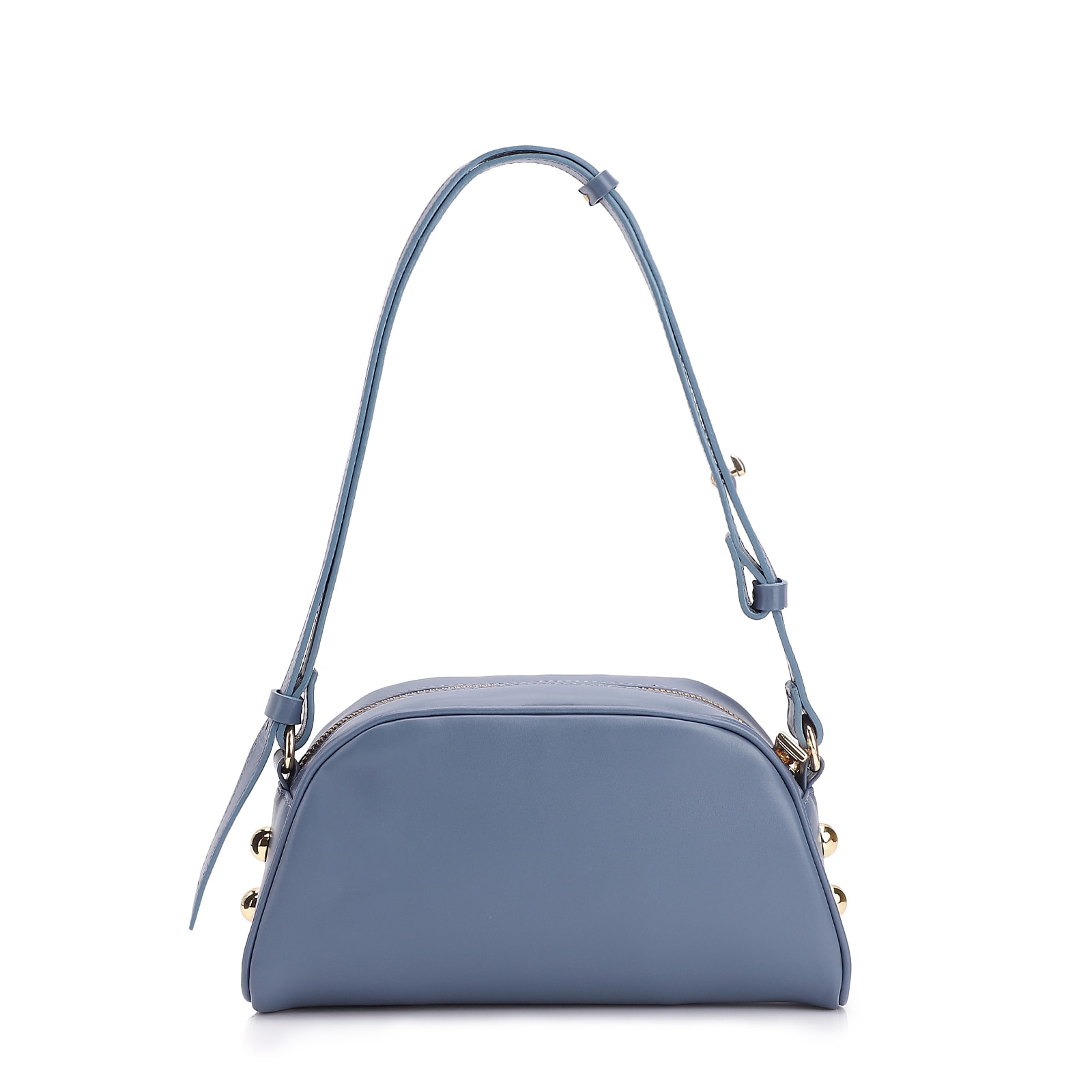 Bolsa Transversal Esferas Couro Azul