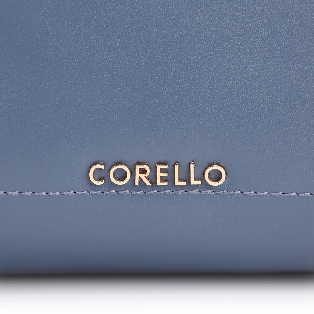 Bolsa Transversal Esferas Couro Azul - imagem 7