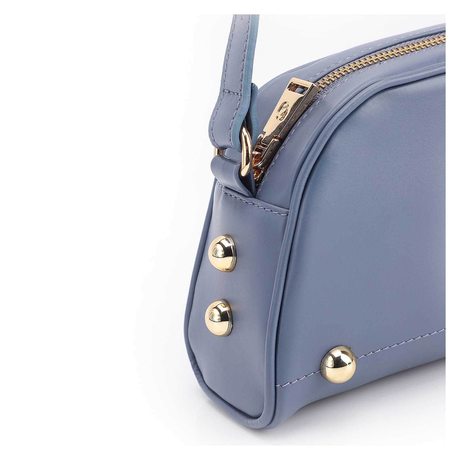 Bolsa Transversal Esferas Couro Azul