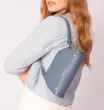 Bolsa Transversal Esferas Couro Azul - imagem 9