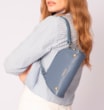 Bolsa Transversal Esferas Couro Azul - imagem 9