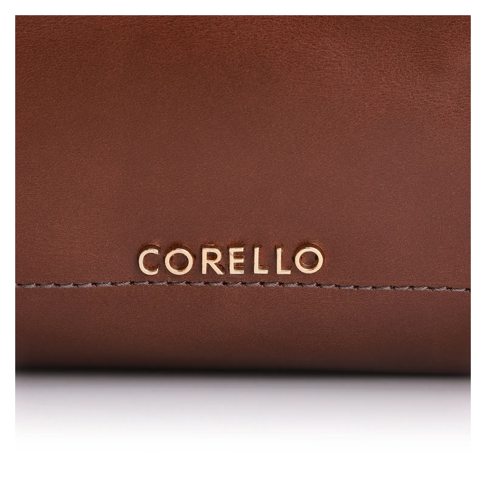 Bolsa Transversal Esferas Couro Marrom