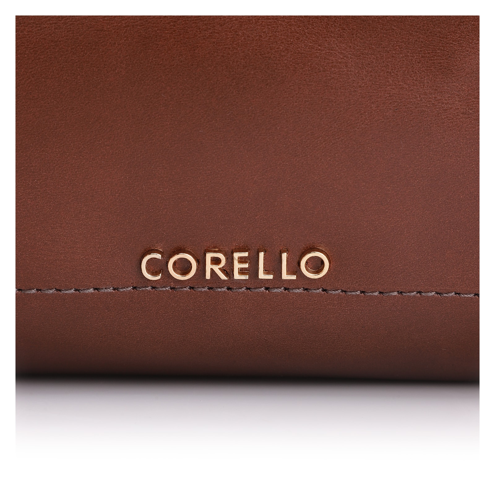 Bolsa Transversal Esferas Couro Marrom