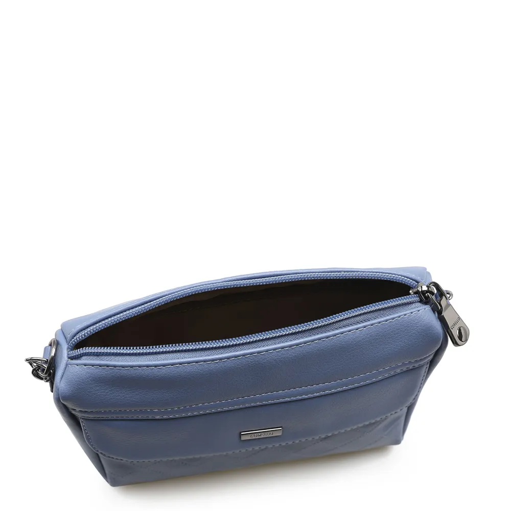 Bolsa Transversal Feminina Matelassê Alternativo Azul - imagem 4