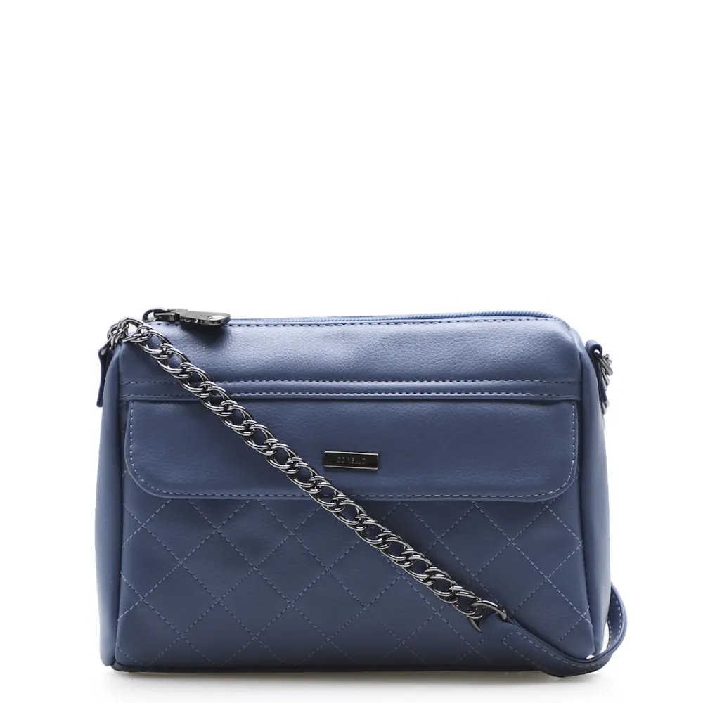 Bolsa Transversal Feminina Matelassê Alternativo Azul
