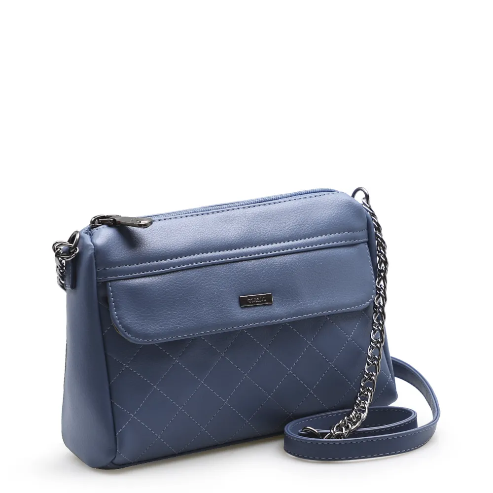 Bolsa Transversal Feminina Matelassê Alternativo Azul - imagem 2