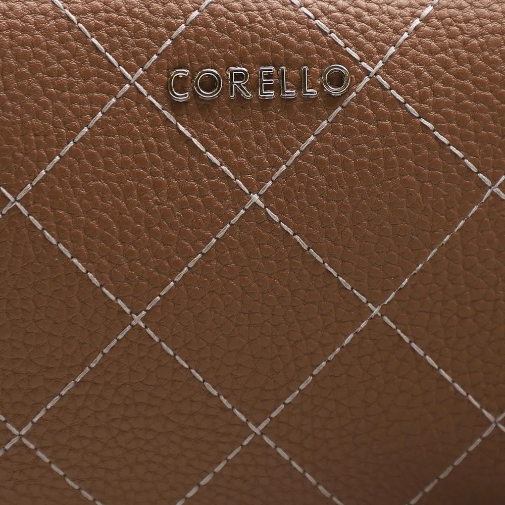 Bolsa Transversal Feminina Pesponto Alternativo Caramelo - imagem 5
