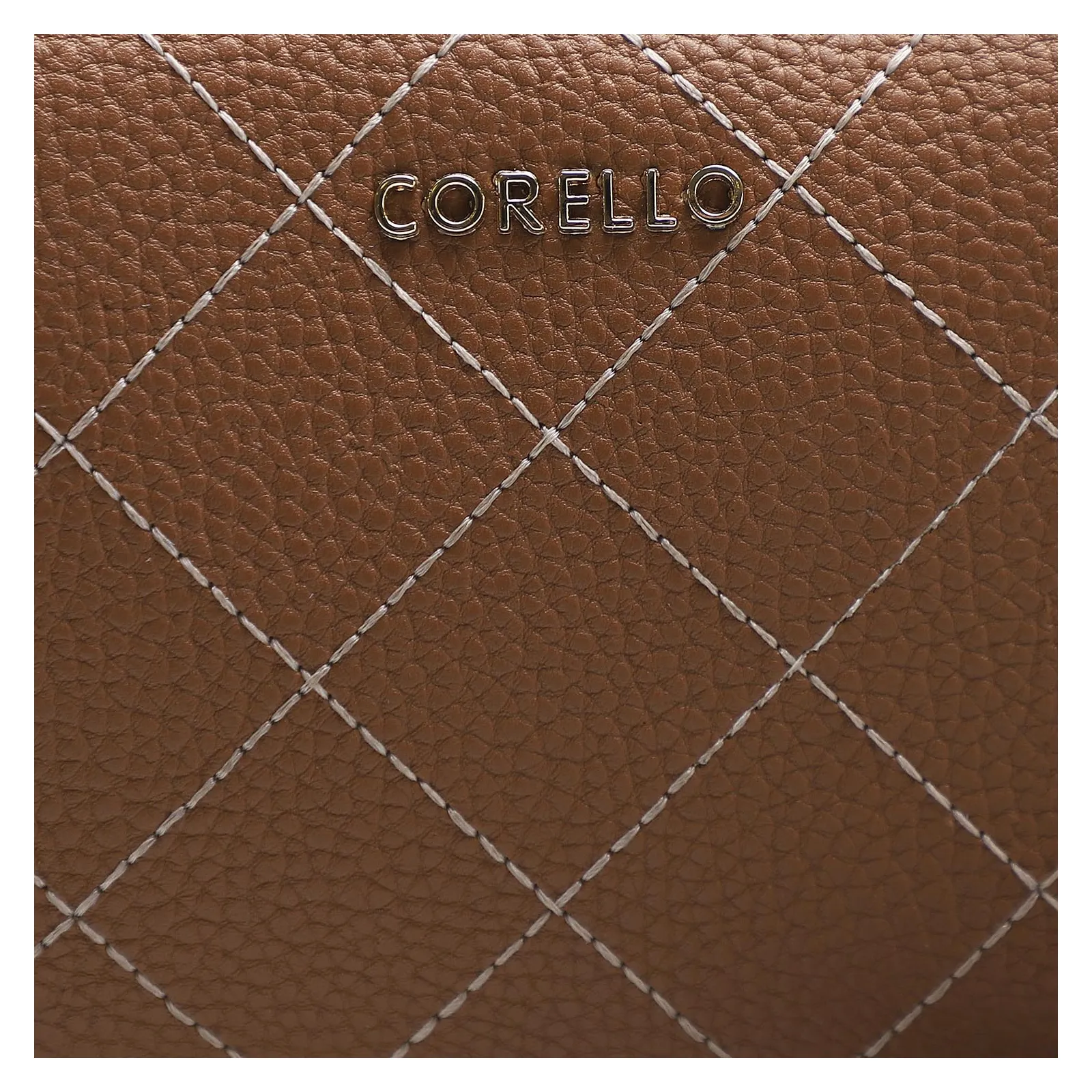 Bolsa Transversal Feminina Pesponto Alternativo Caramelo