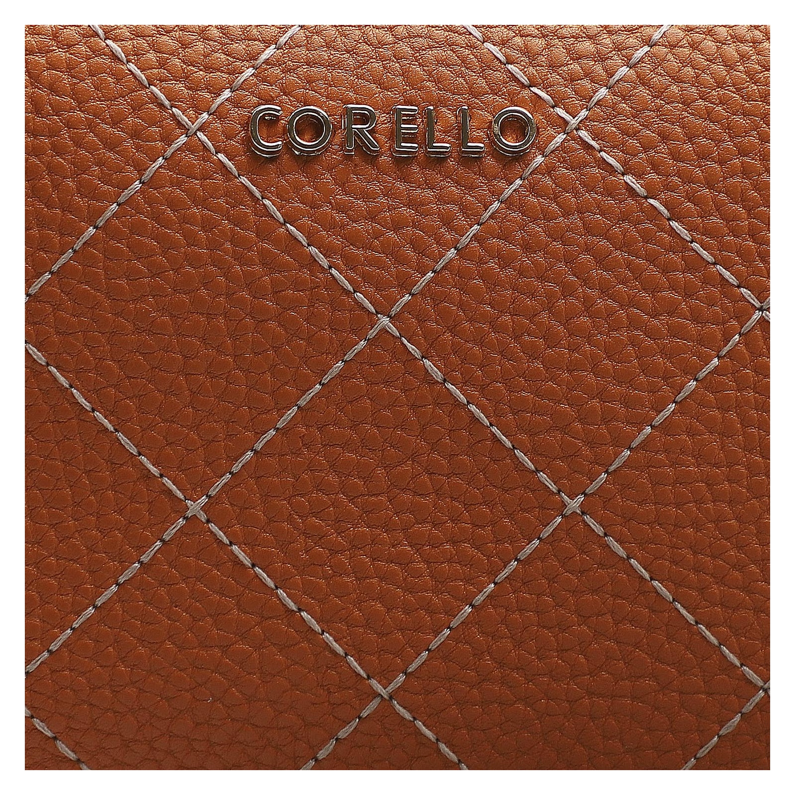 Bolsa Transversal Feminina Pesponto Alternativo Laranja