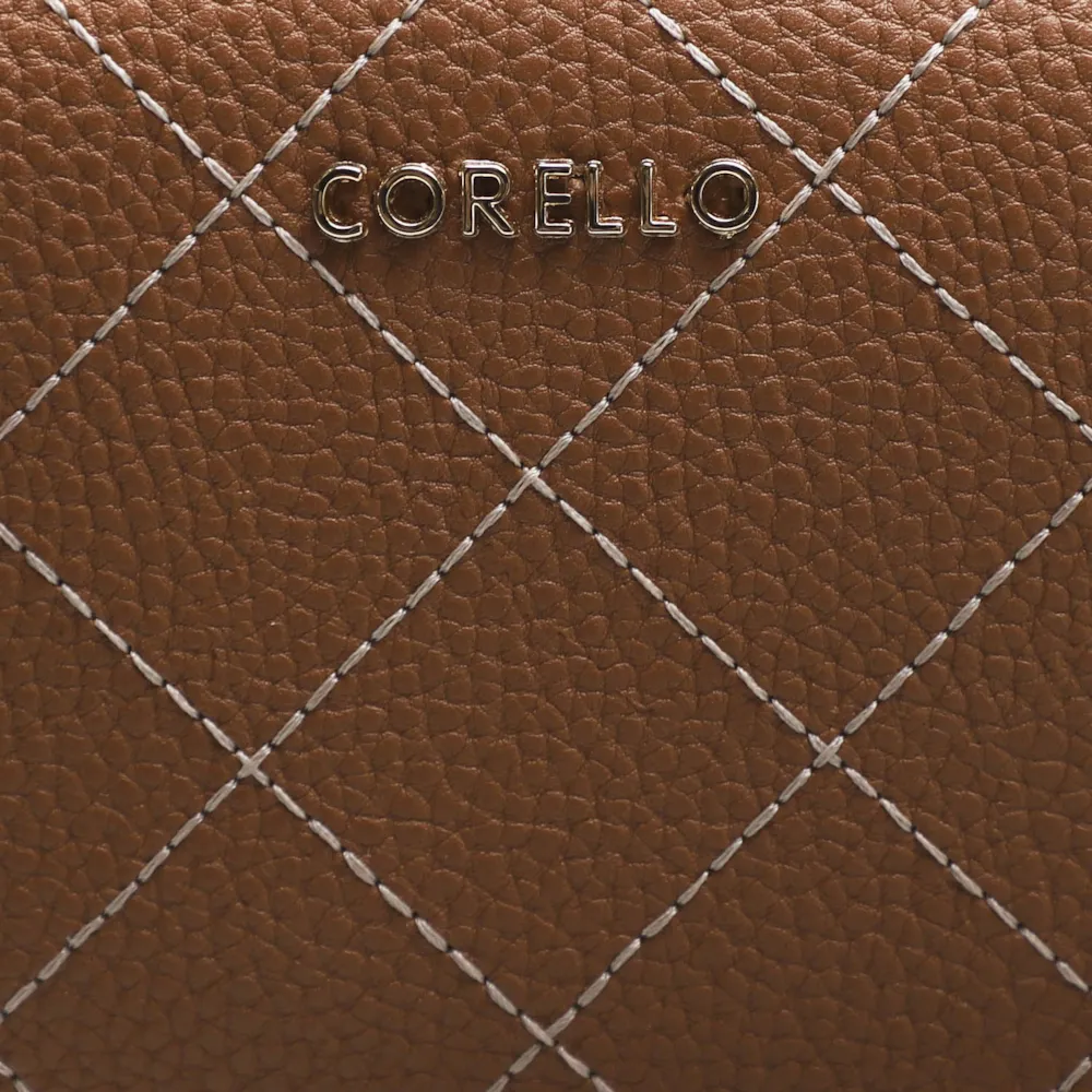 Bolsa Transversal Feminina Pesponto Alternativo Marrom - imagem 5