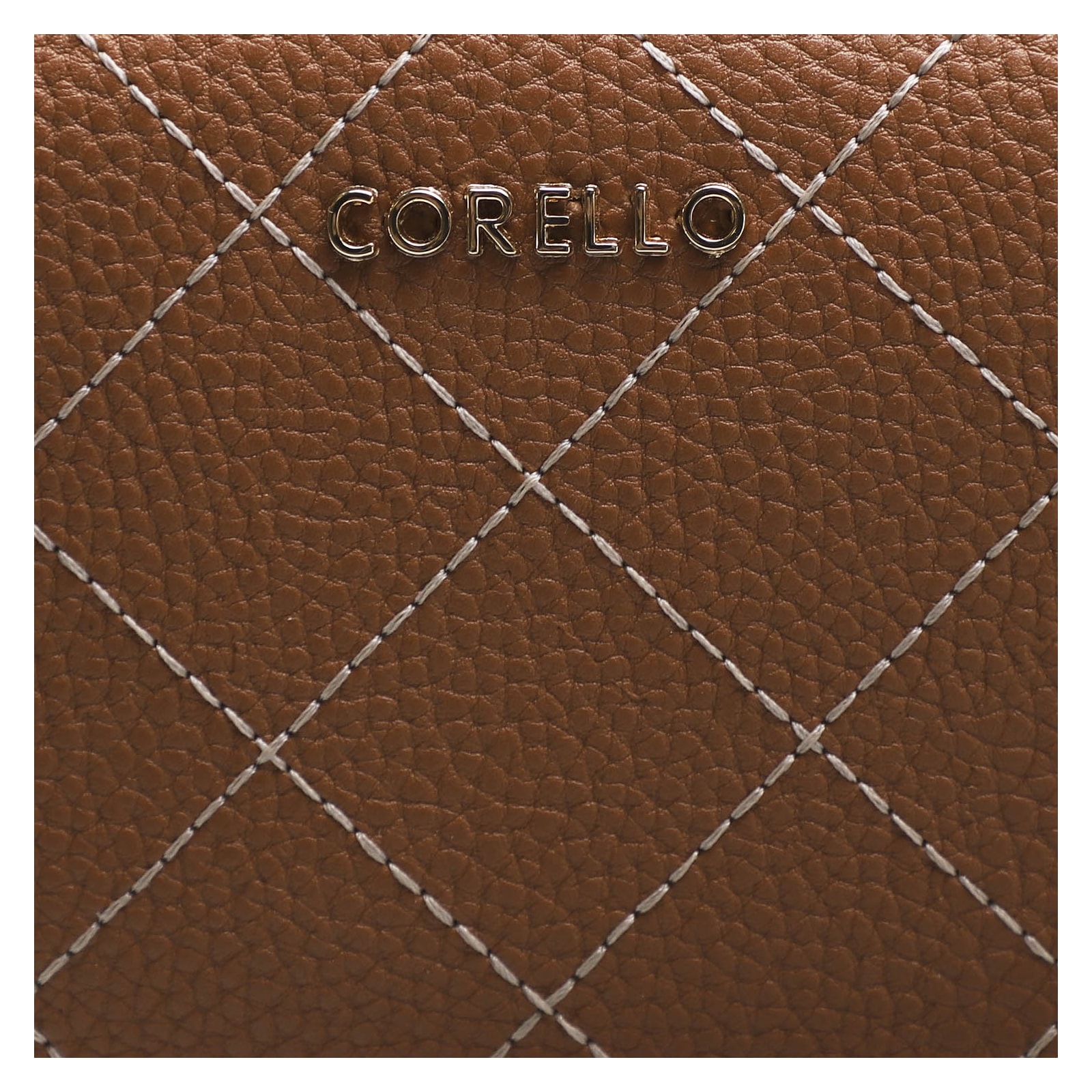 Bolsa Transversal Feminina Pesponto Alternativo Marrom