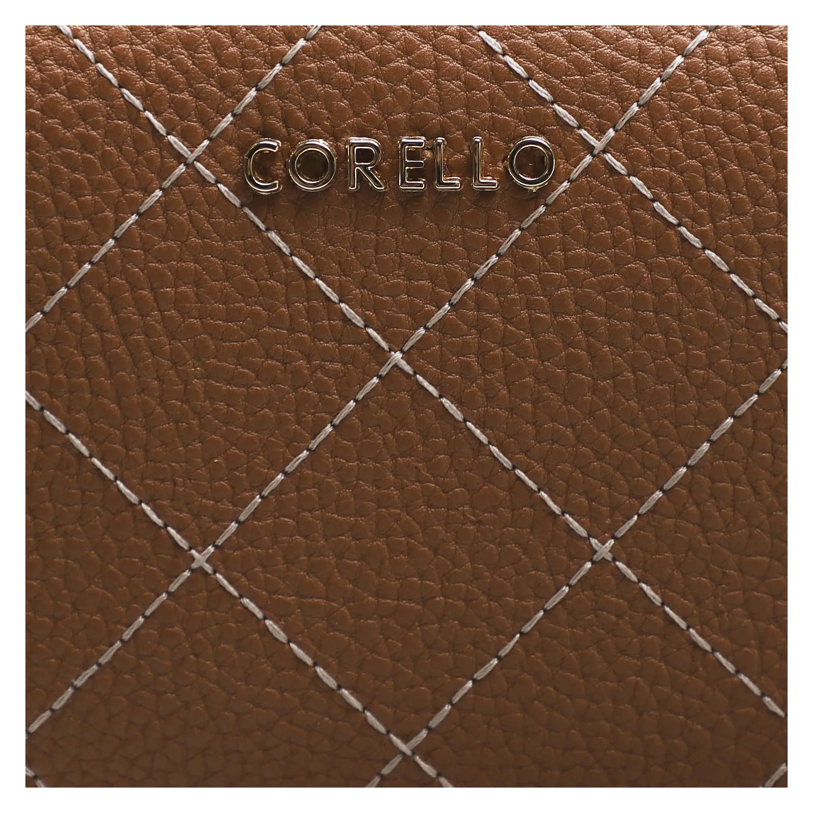 Bolsa Transversal Feminina Pesponto Alternativo Marrom