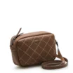 Bolsa Transversal Feminina Pesponto Alternativo Marrom - imagem 2