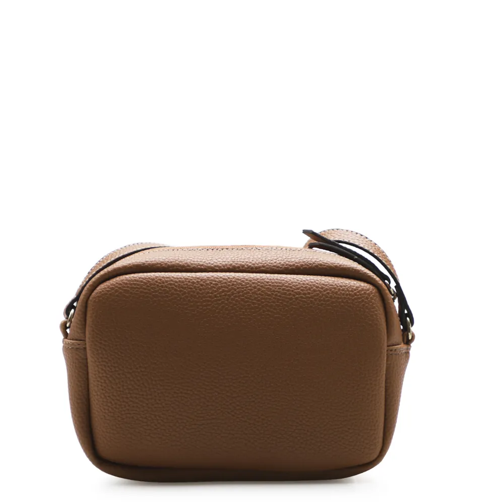 Bolsa Transversal Feminina Pesponto Alternativo Marrom - imagem 3